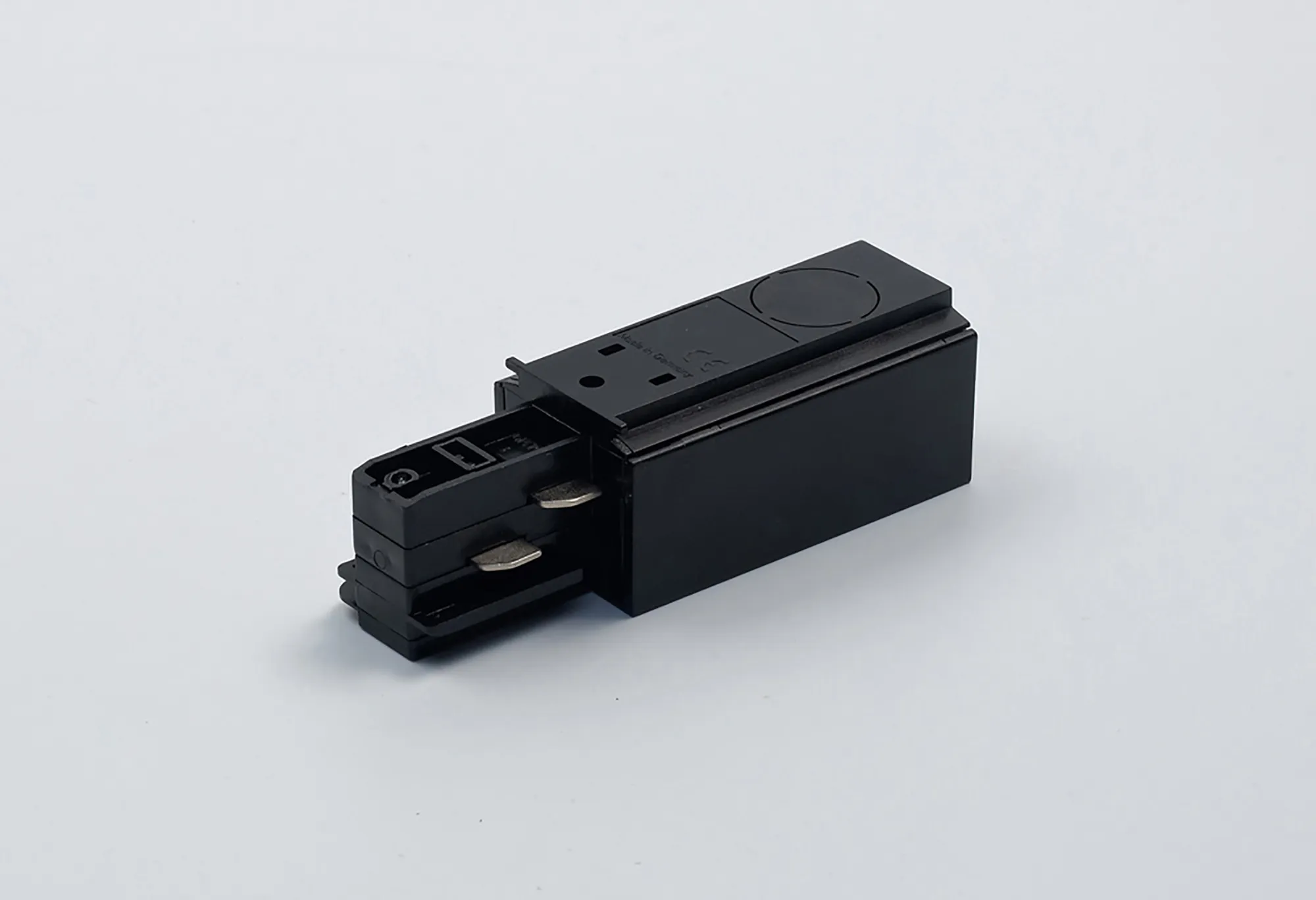 Left End Feed 3 Circuit Surface Mounted Track 555 1 1202 2  Eutrac 3 Circuit Surface-Black